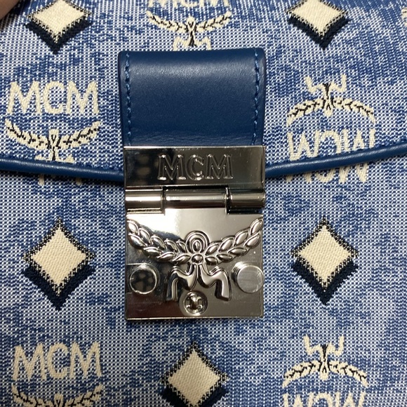 LIKE NEW MCM Logo Blue Crossbody - Picture 3 of 8